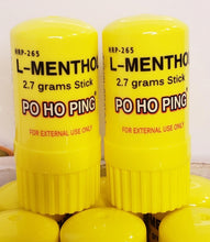 Load image into Gallery viewer, L-Menthol Po Ho Ping Menthol rub 2.7g stick - 2 Packs
