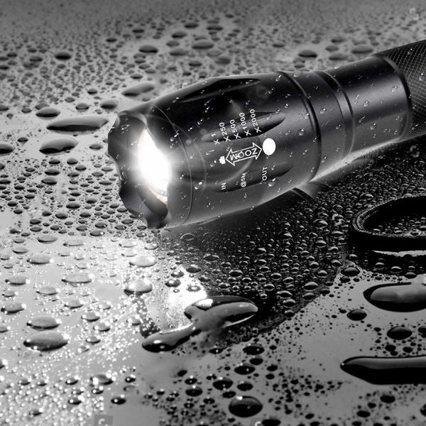 Super Bright Tactical LED Flashlight with rechargeable lithium battery that can be fit in small purse